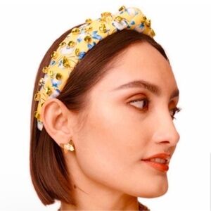LELE SADOUGHI x LIBERTY LONDON Crystal Embellished NEW Yellow Floral Headband